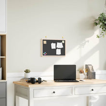 Krijtbord met massief grenenhouten frame 40x30 cm zwart