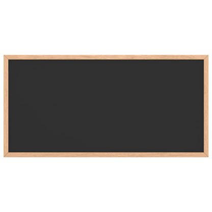 Krijtbord met massief grenenhouten frame 60x30 cm zwart