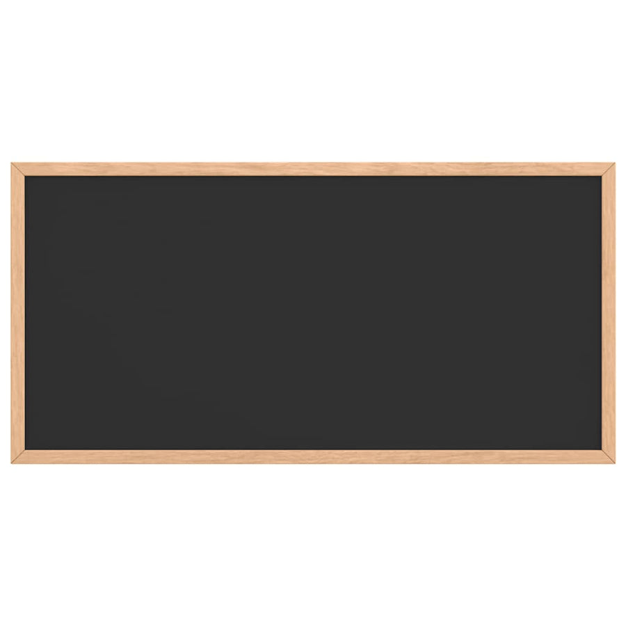 Krijtbord met massief grenenhouten frame 60x30 cm zwart