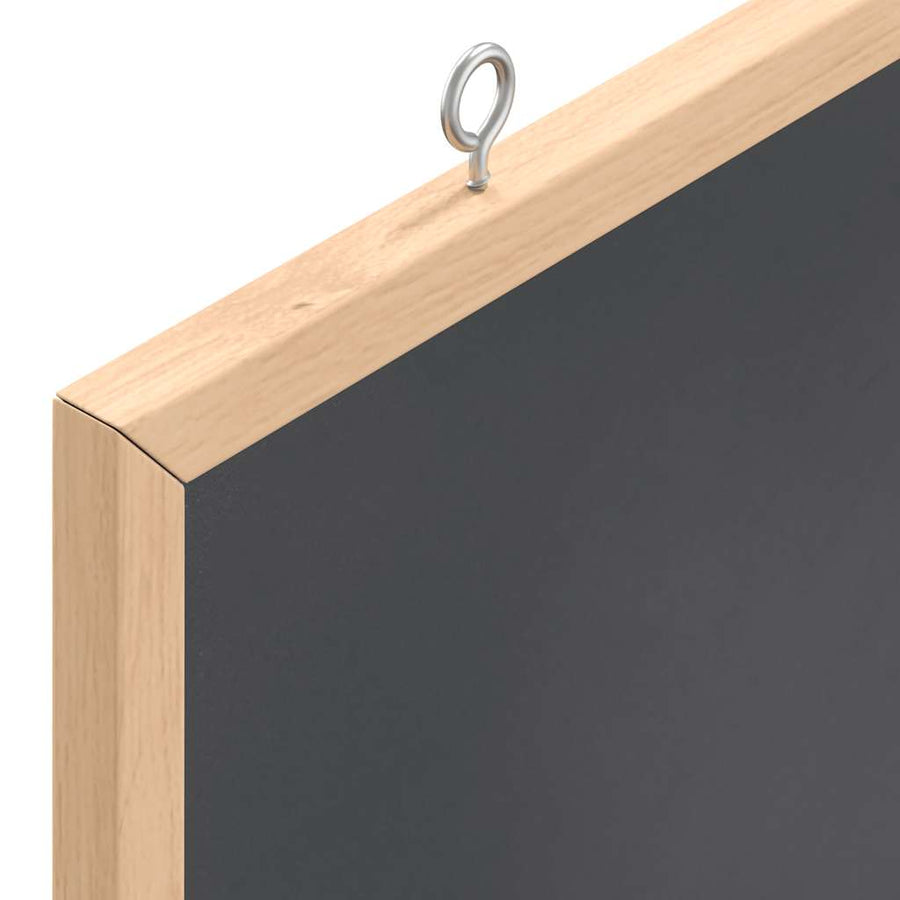Krijtbord met massief grenenhouten frame 60x30 cm zwart