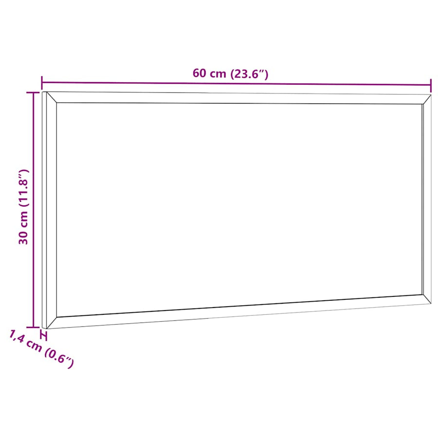 Krijtbord met massief grenenhouten frame 60x30 cm zwart