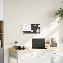 Krijtbord met massief grenenhouten frame 60x30 cm zwart