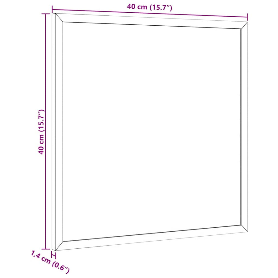 Krijtbord met massief grenenhouten lijst 40x40 cm zwart