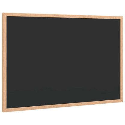 Krijtbord met massief grenenhouten frame 60x40 cm zwart
