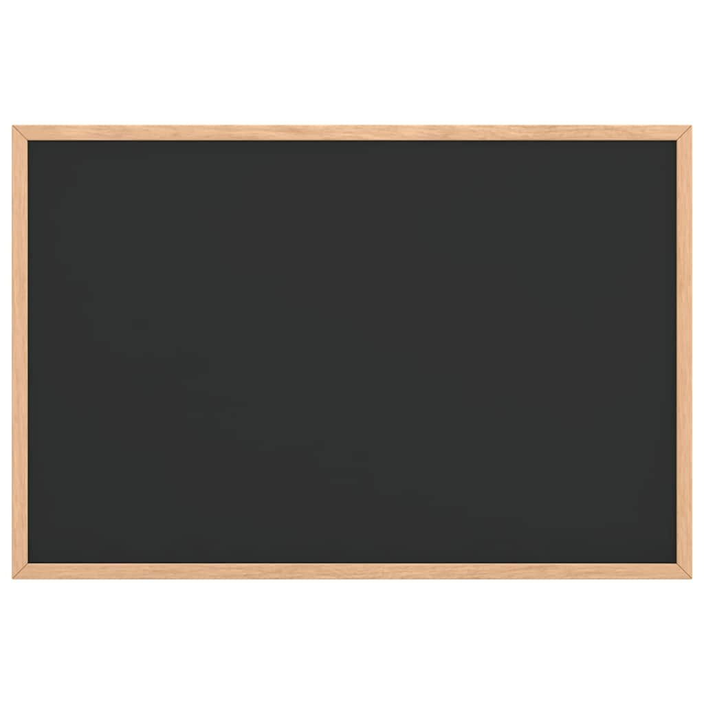 Krijtbord met massief grenenhouten frame 60x40 cm zwart