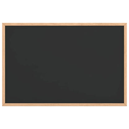 Krijtbord met massief grenenhouten frame 60x40 cm zwart