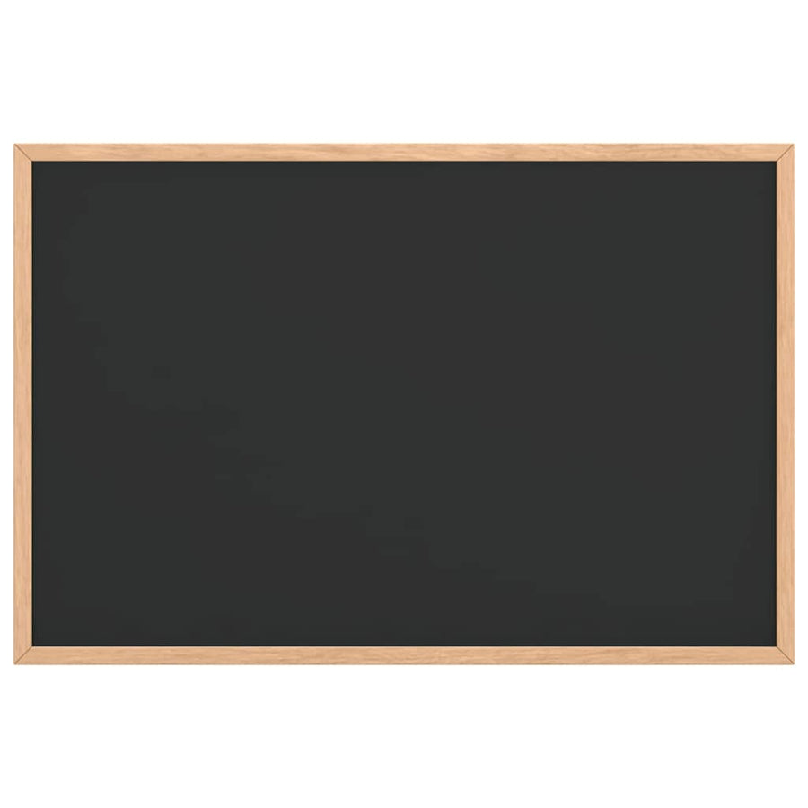 Krijtbord met massief grenenhouten frame 60x40 cm zwart