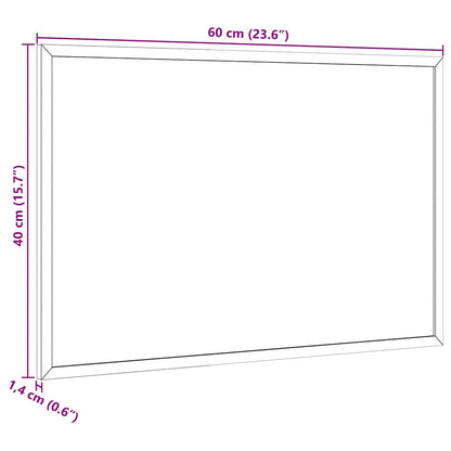 Krijtbord met massief grenenhouten frame 60x40 cm zwart