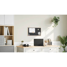 Krijtbord met massief grenenhouten frame 60x40 cm zwart