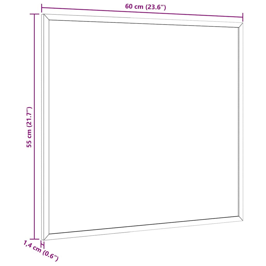 Krijtbord met massief grenenhouten lijst 60x55 cm zwart