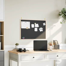 Krijtbord met massief grenenhouten lijst 80x55 cm zwart