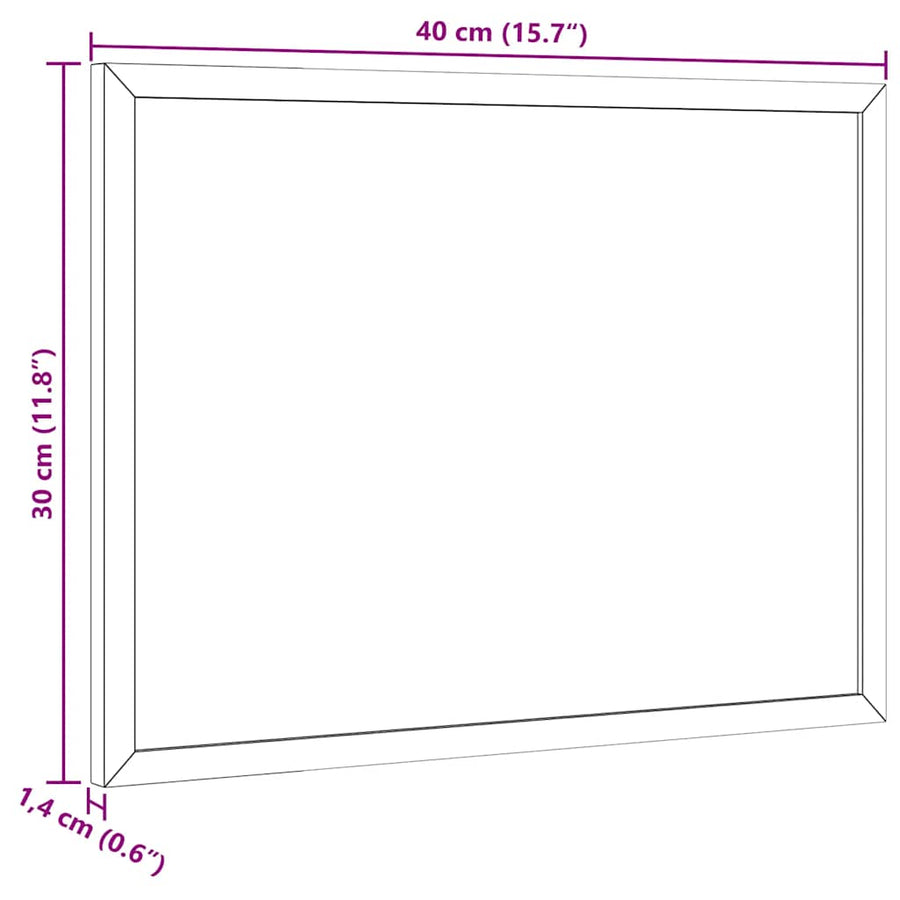Kurkbord met massief grenenhouten frame 40x30 cm
