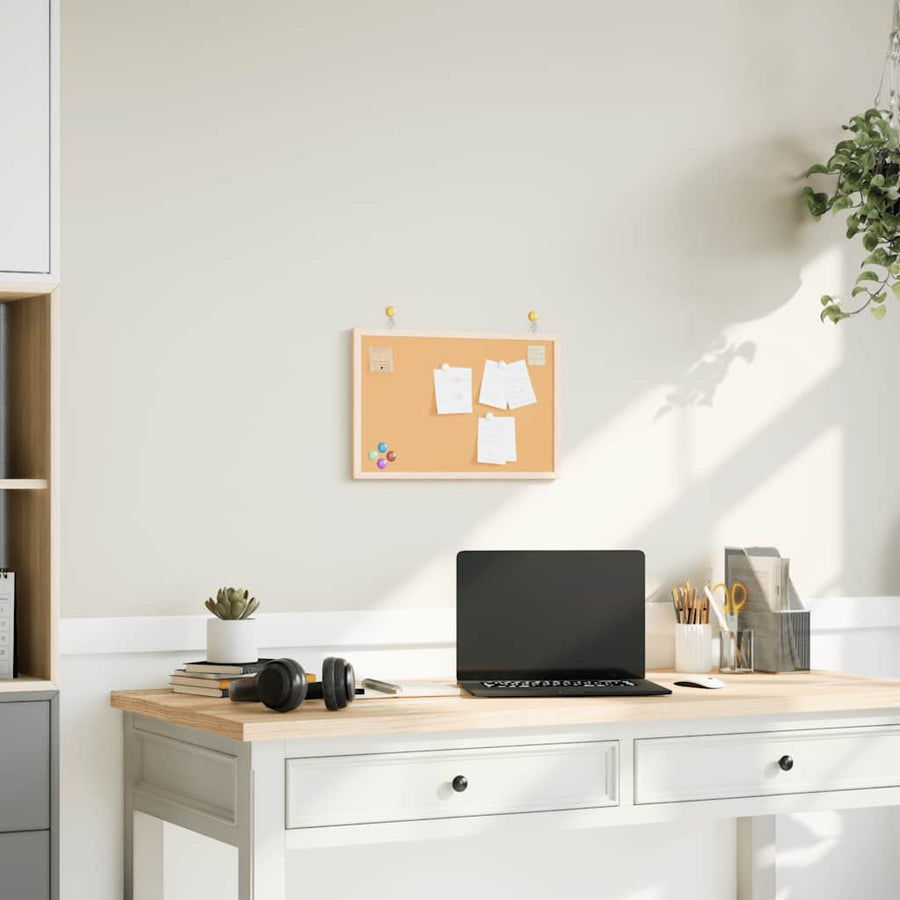 Kurkbord met massief grenenhouten frame 40x30 cm