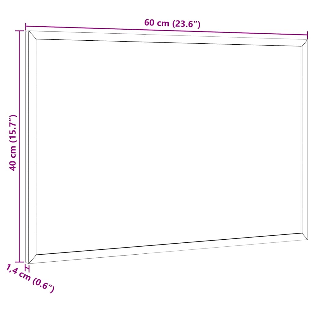 Kurkbord met massief grenenhouten frame 60x40 cm