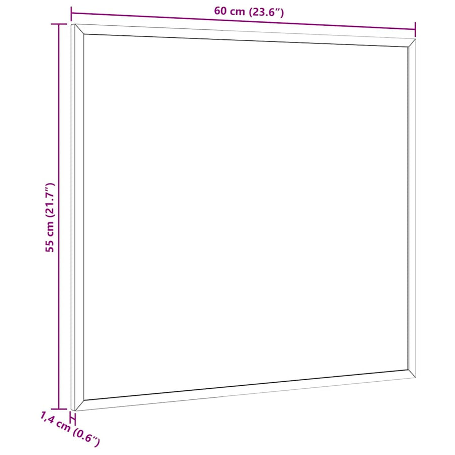 Kurkbord met massief grenenhouten frame 60x55 cm