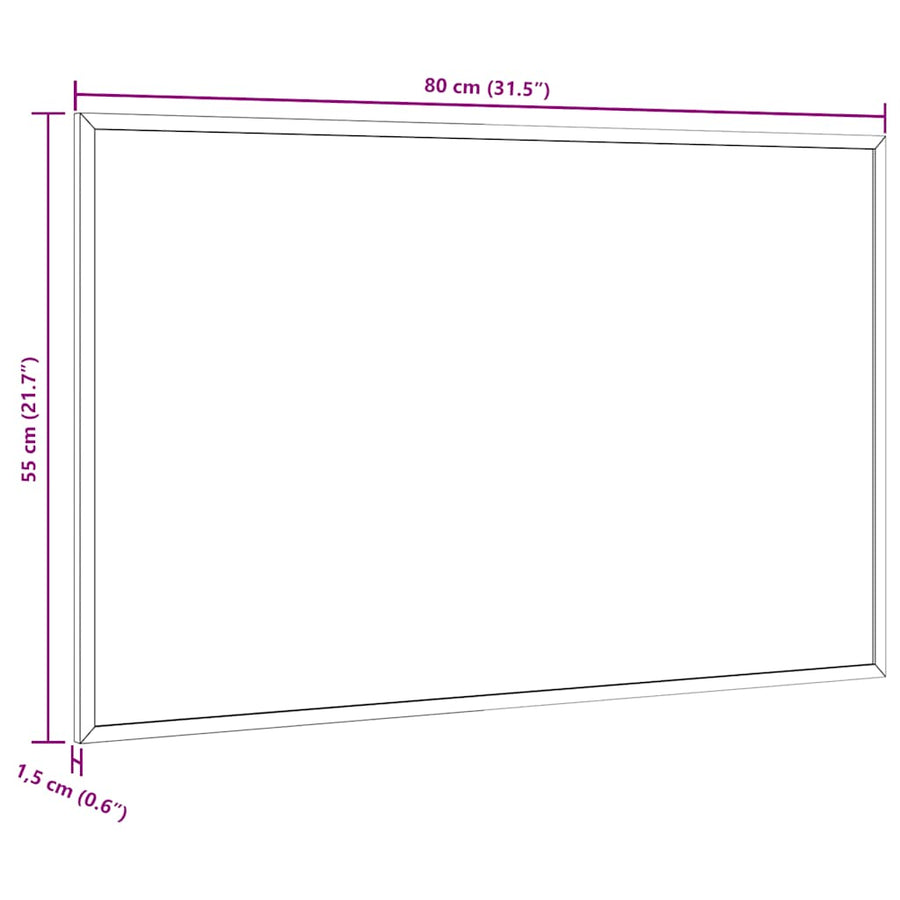 Kurkbord met massief grenenhouten frame 80x55 cm