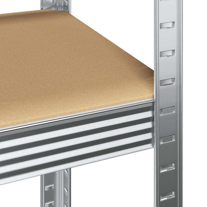 Opbergrek 4-laags staal en bewerkt hout zilverkleurig