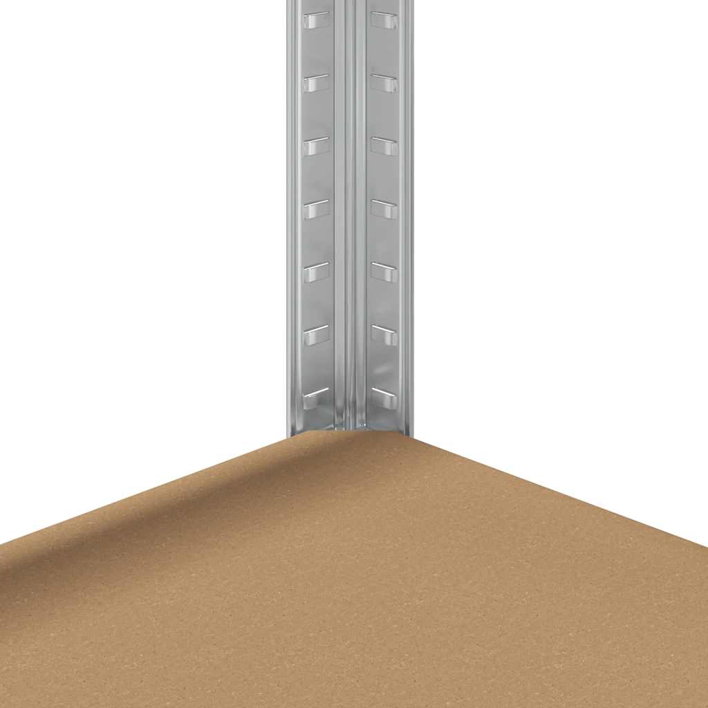 Opbergrek 4-laags staal en bewerkt hout zilverkleurig