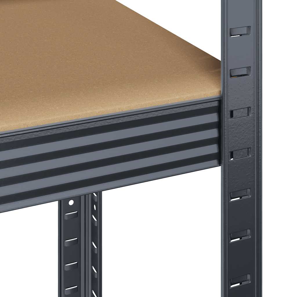 Opbergrek 4-laags staal en bewerkt hout antracietkleurig