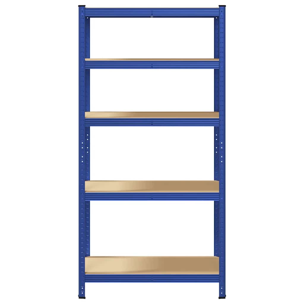 Opbergrek 5-laags staal & bewerkt hout blauw