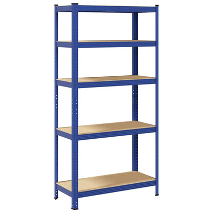 Opbergrek 5-laags staal & bewerkt hout blauw