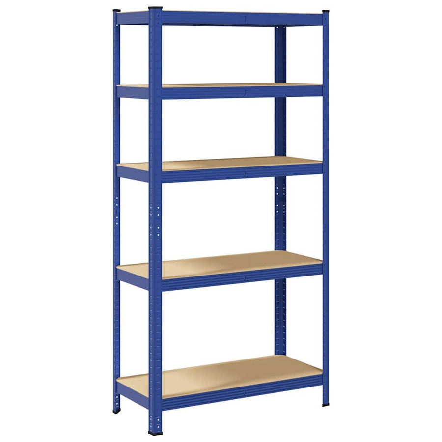 Opbergrek 5-laags staal & bewerkt hout blauw