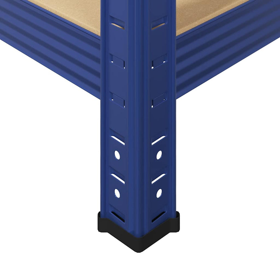 Opbergrek 5-laags staal & bewerkt hout blauw