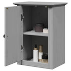 Badkamerwandkast 44x30x60 cm grijs massief grenenhout