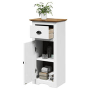 Badkamerkast 44x30x90 cm massief grenenhout wit bruin