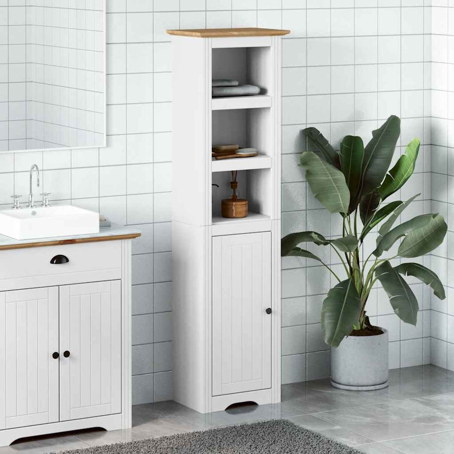Badkamerkast BODO 44x30x160 cm wit en bruin