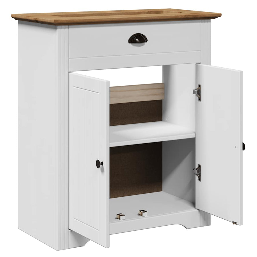 Wastafelkast BODO 70x35x80 cm wit en bruin