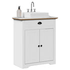 Washbasin cabinet BODO 70x35x80 cm white and brown
