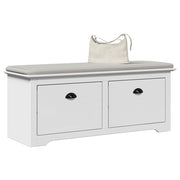 Halbank BODO 114x40x45 cm massief grenenhout wit
