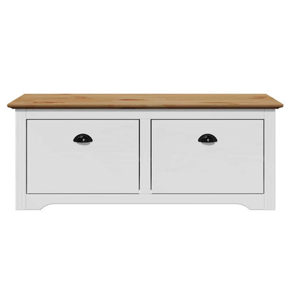 Gangbank BODO 114x40x45 cm wit en bruin