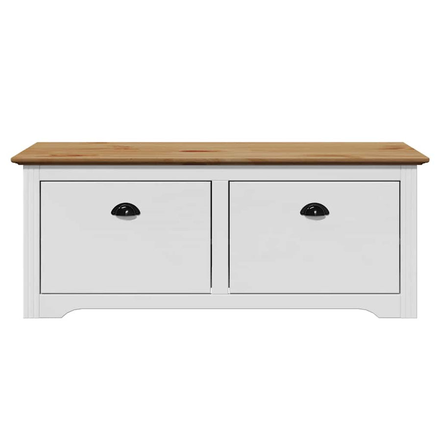 Gangbank BODO 114x40x45 cm wit en bruin