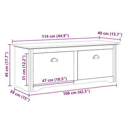 Gangbank BODO 114x40x45 cm grijs