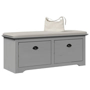 Halbank BODO 114x40x45 cm massief grenenhout grijs