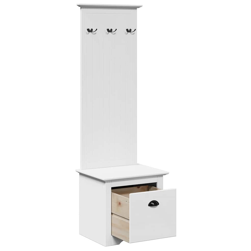 Gangkast met haken BODO 50x40x157 cm wit