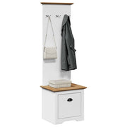 Gangkast 50x40x157 cm massief grenenhout met haken