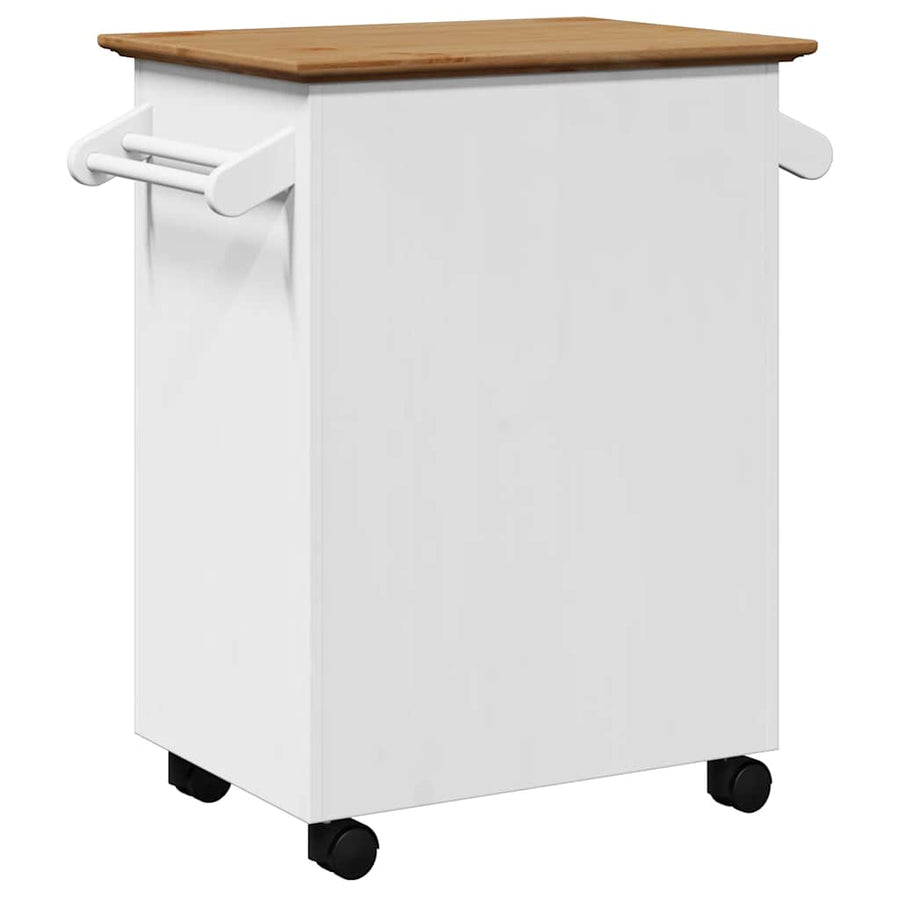 Keukentrolley BODO 72x45x80 cm wit en bruin