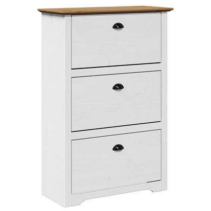 Schoenenrek BODO 80x35x118 cm wit en bruin