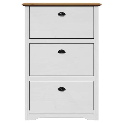 Schoenenrek BODO 80x35x118 cm wit en bruin