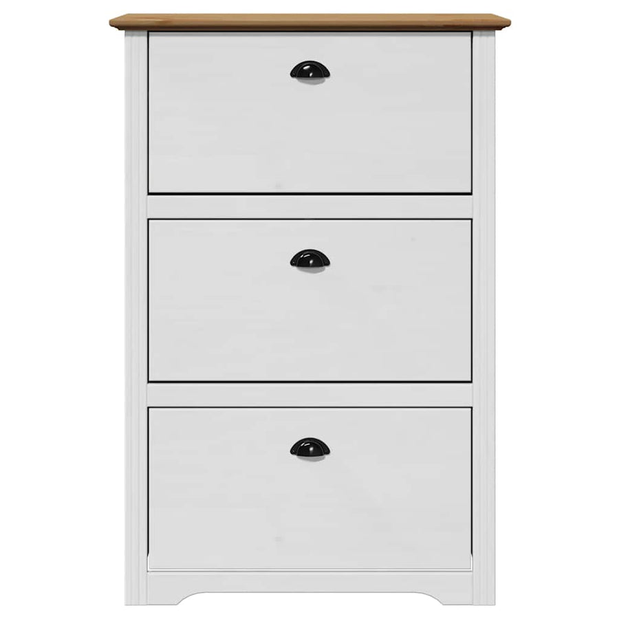 Schoenenrek BODO 80x35x118 cm wit en bruin