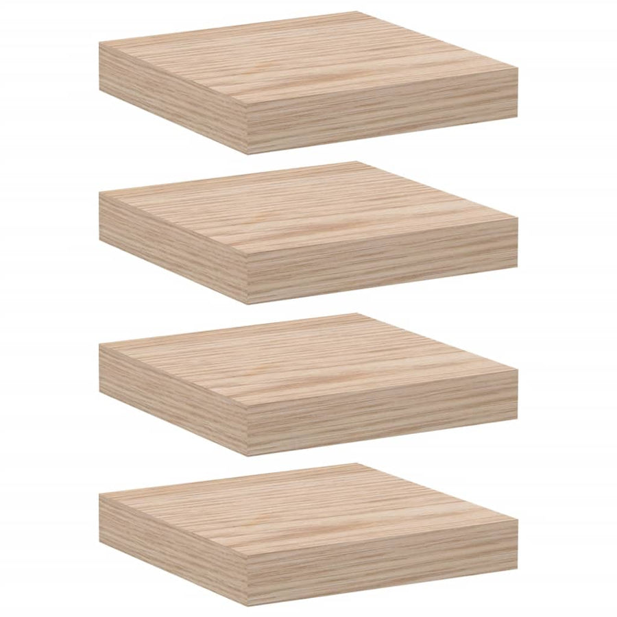 Wandschappen 4 st 23x23,5x4 cm bewerkt hout