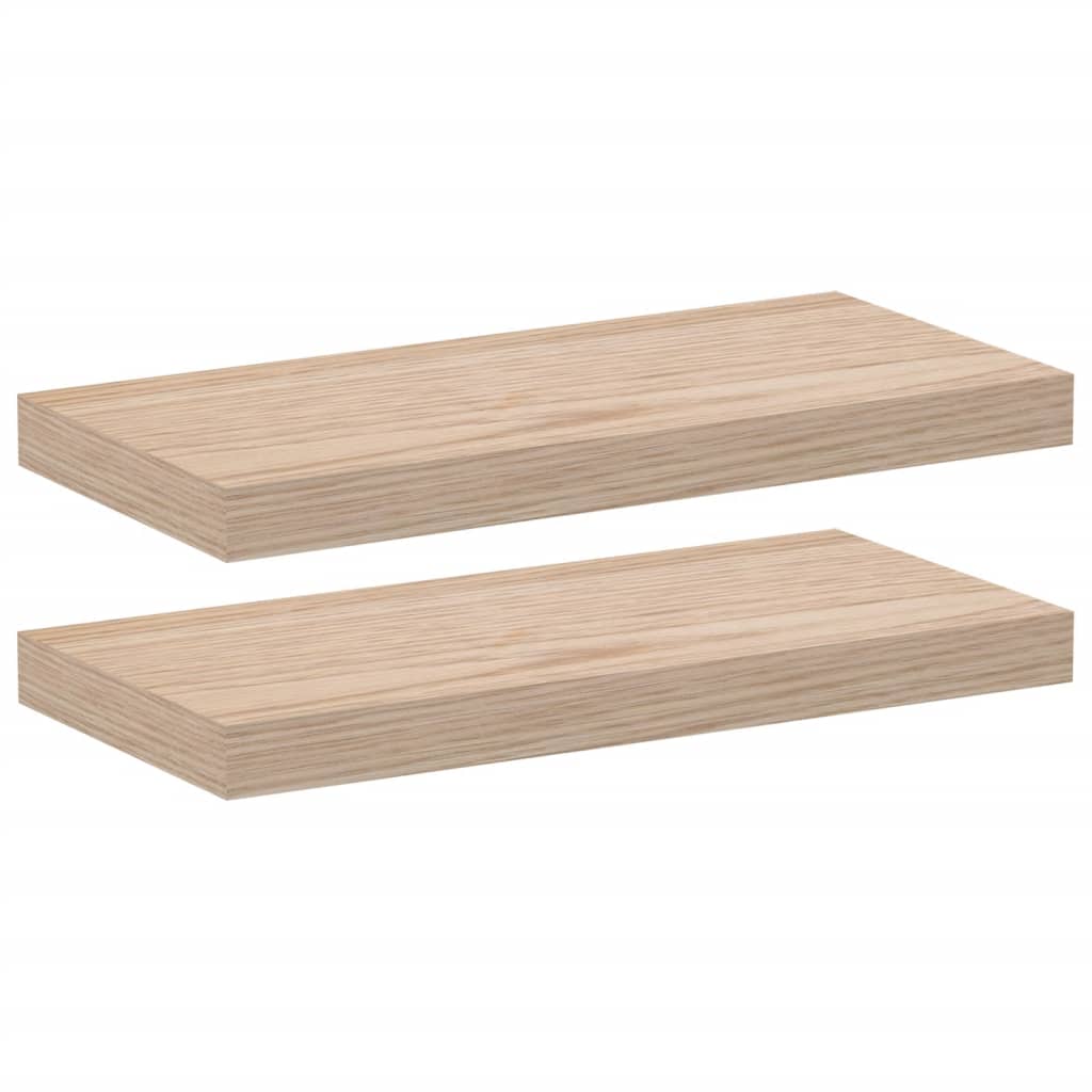 Wandschapppen 2 st 50x23,5x4 cm bewerkt hout