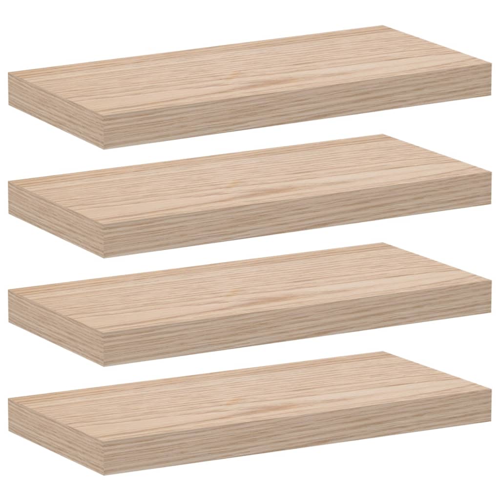 Wandschapppen 4 st 50x23,5x4 cm bewerkt hout