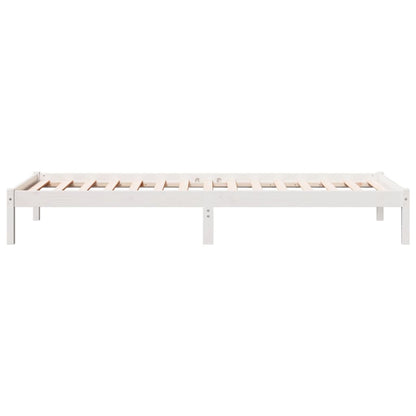 Bedframe extra lang zonder matras grenenhout wit 80x210 cm