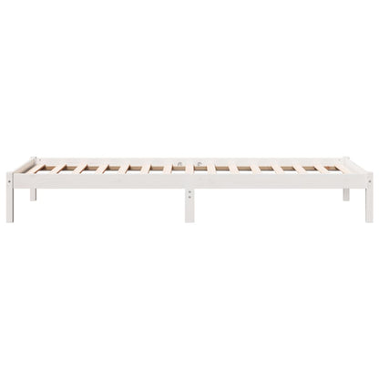 Bedframe extra lang zonder matras grenenhout wit 100x210 cm