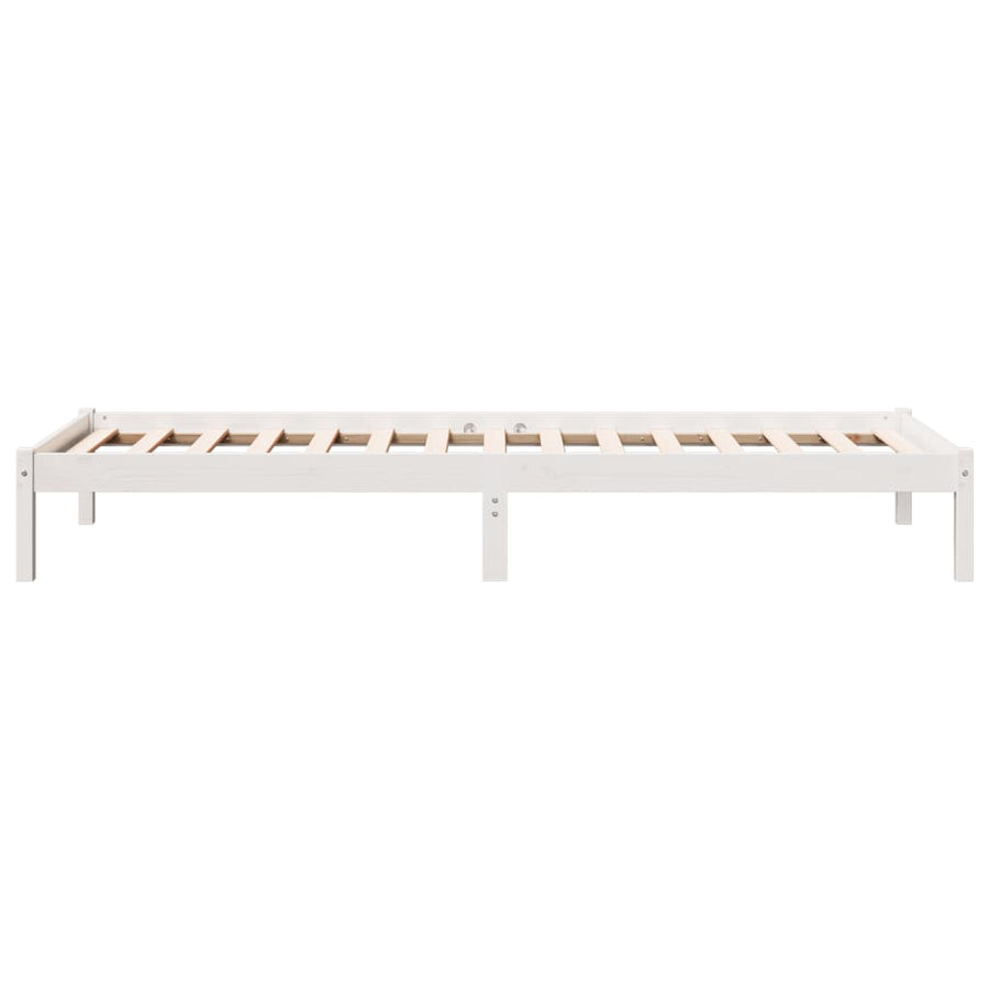 Bedframe extra lang zonder matras grenenhout wit 100x210 cm