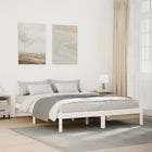Bedframe 140x210 cm grenenhout wit